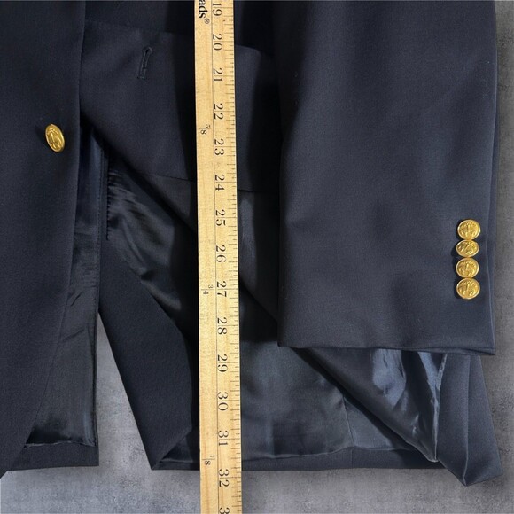 BROOKS BROTHERS Mens 46L Navy Wool Blazer Sport Coat 2 Button Single Vent Jacket - Picture 13 of 16